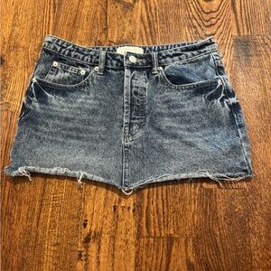 American Threads Jean Denim Mini Skirt Size Small Greyish Blue